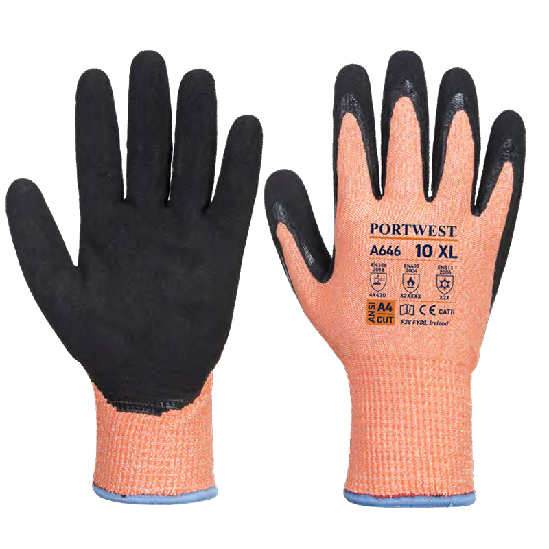 波偉斯特Portwest A646 Vis-Tex D級(jí)丁腈涂層防割手套