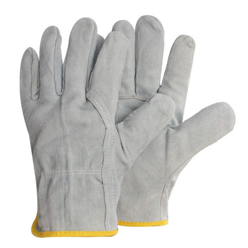 添盾TD-GL5615灰色翻毛短牛皮手套26cm