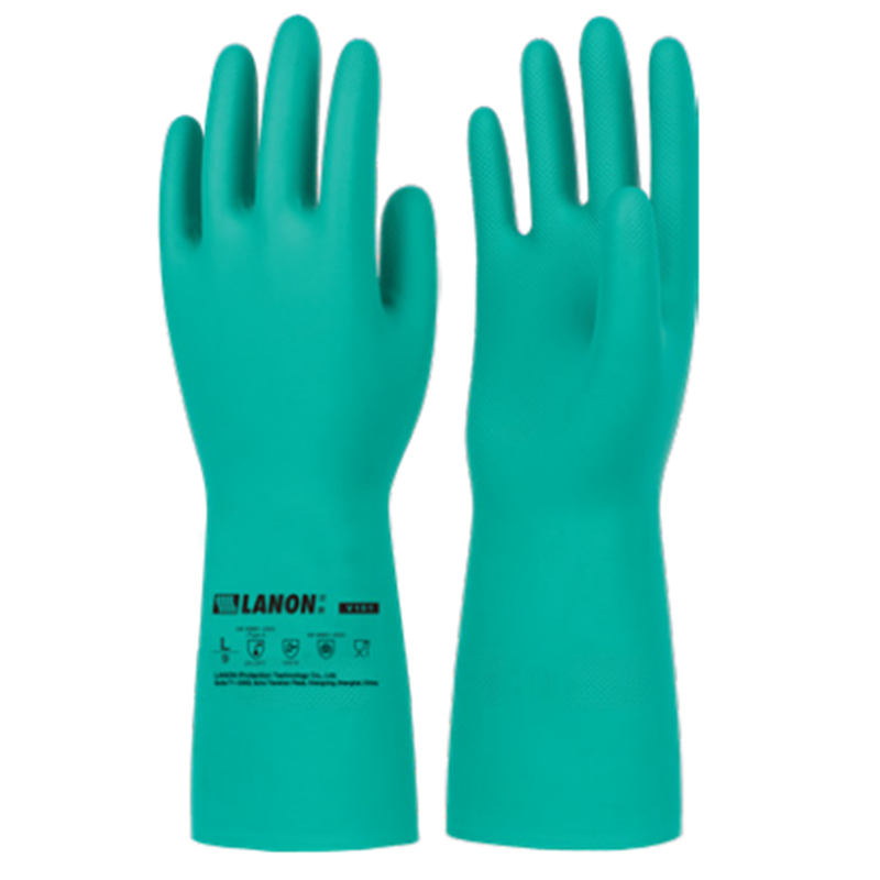 LANON蘭浪V101經濟款植絨內襯丁腈防化手套