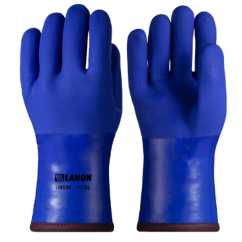 LANON蘭浪U9530全棉針織PVC耐低溫防寒手套