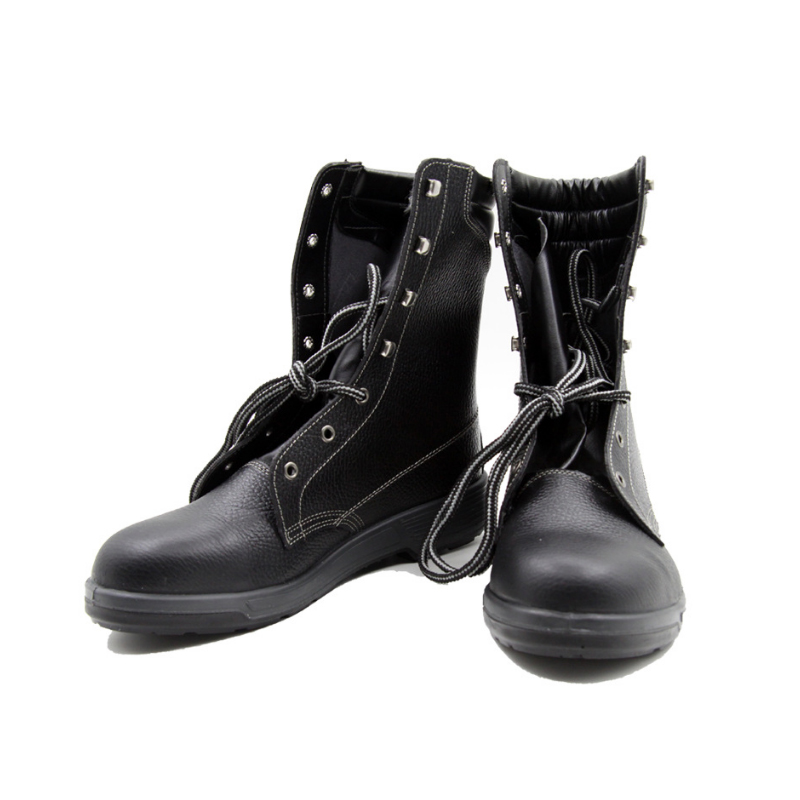 希滿YS-733黑色高幫壓花牛皮舒適耐磨防砸安全鞋