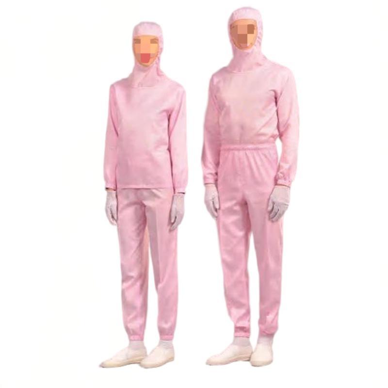 嘉柏利通F-1113粉色套頭式分體潔凈服