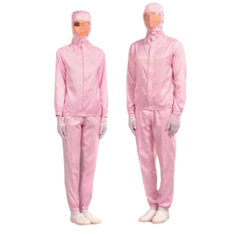 嘉柏利通F-1313粉色拉鏈?zhǔn)椒煮w潔凈服