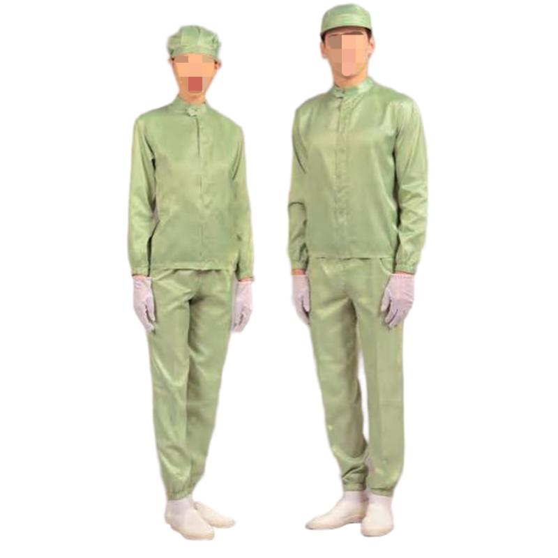 嘉柏利通F-2114綠色立領拉鏈式分體潔凈服