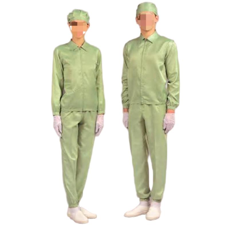 嘉柏利通F-2214綠色翻領拉鏈式分體潔凈服