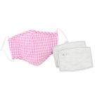 藍(lán)星紅格耳戴式兒童棉布口罩