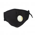 藍星黑色耳戴式帶閥成人棉布口罩