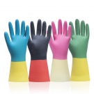 雪蓮30142家用天然乳膠絨里袖口雙色魚鱗紋手套 雪蓮30142家用天然乳膠絨里袖口雙色魚鱗紋手套