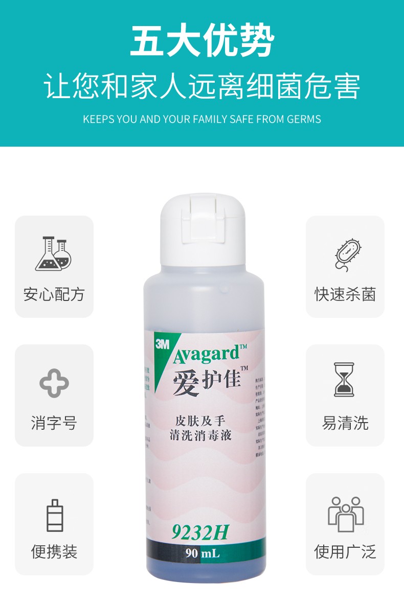 3M愛護佳9232H皮膚及手清洗消毒液圖片3