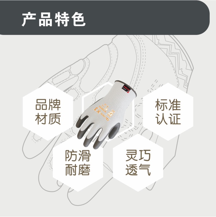 賽立特N10655-10PU涂層3級(jí)防割手套圖片3