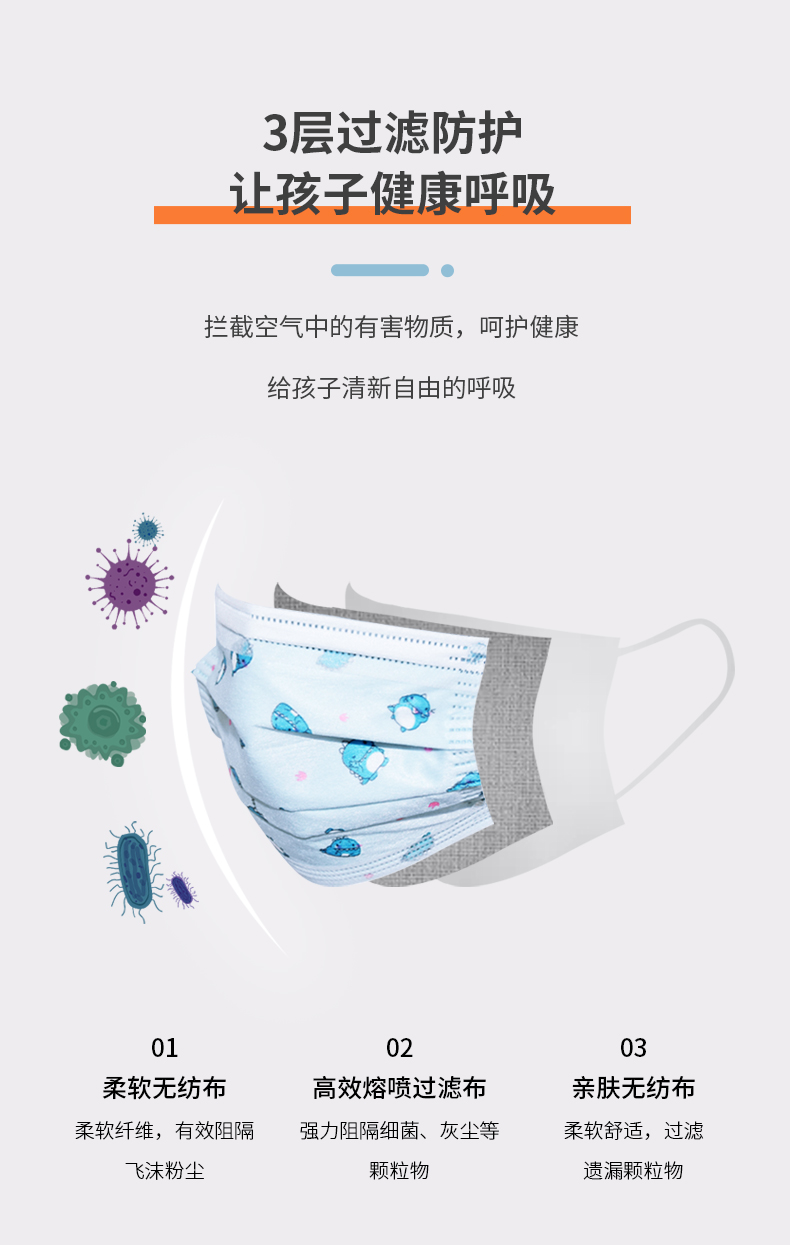 固安捷一次性兒童口罩圖片8