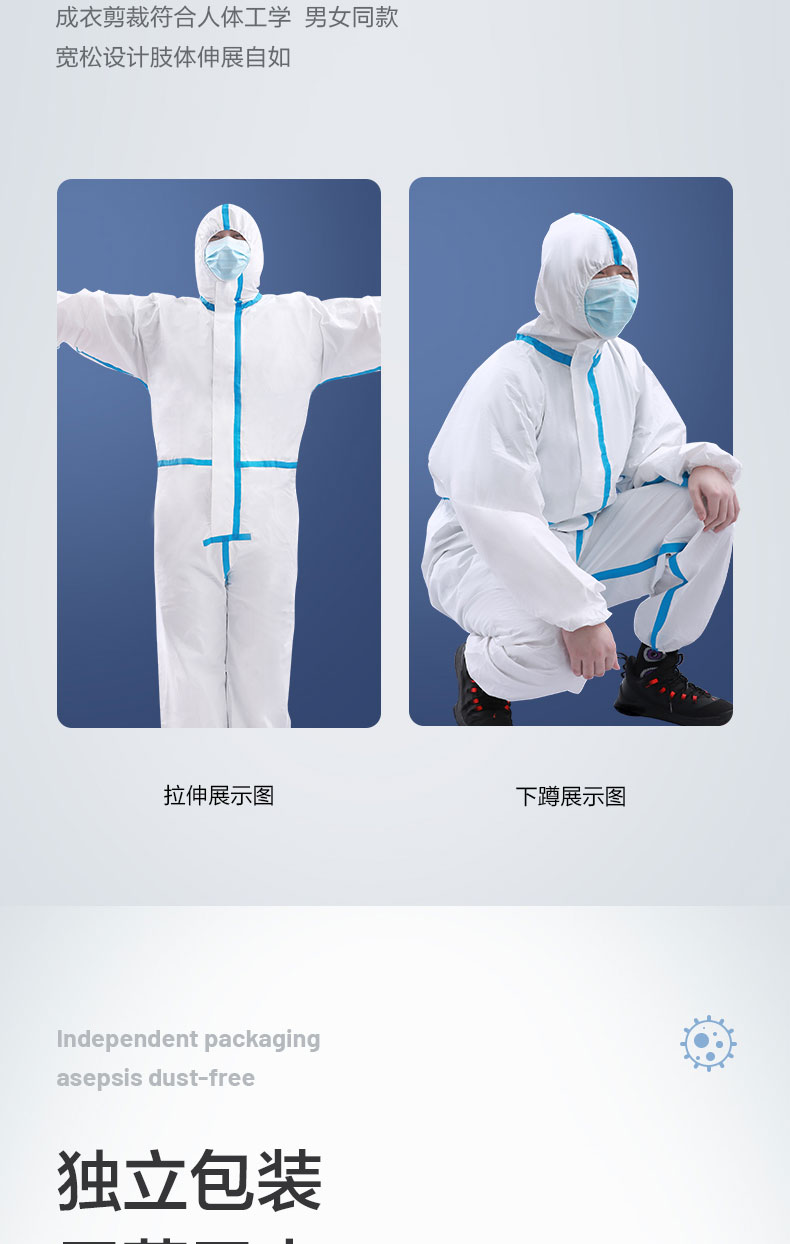 可孚2類醫(yī)用一次性連體防護(hù)服圖片8