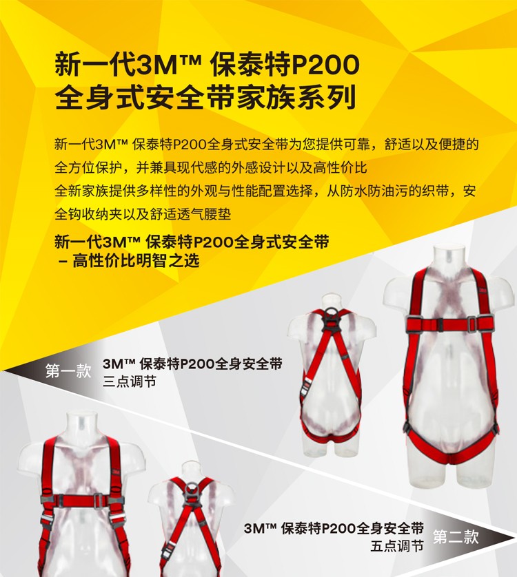 3M1161728保泰特P200五點式全身式安全帶圖片4