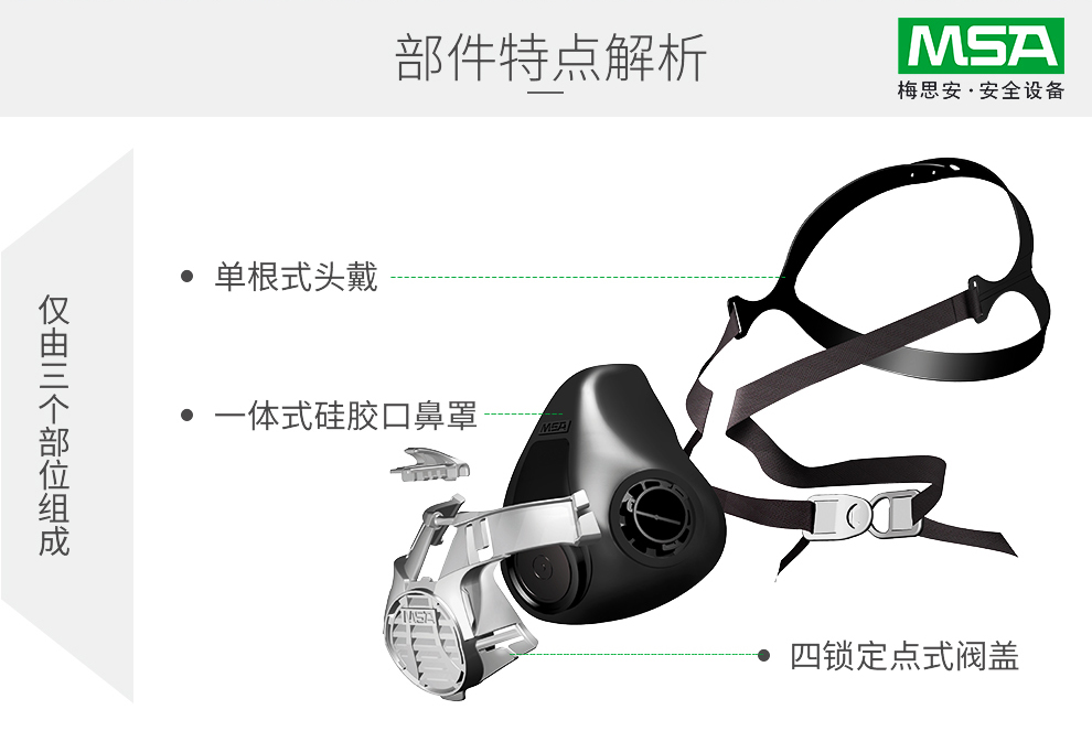 梅思安10146377Advantage420半面罩呼吸器(老編號(hào)10102273) 小號(hào)防毒面具圖片4