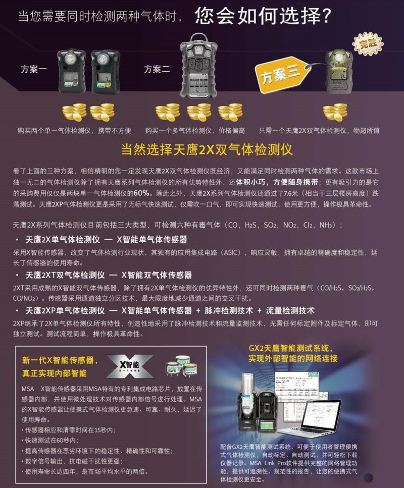 梅思安10196208(國產熒光外殼版)天鷹2XT雙氣體檢測儀圖片8