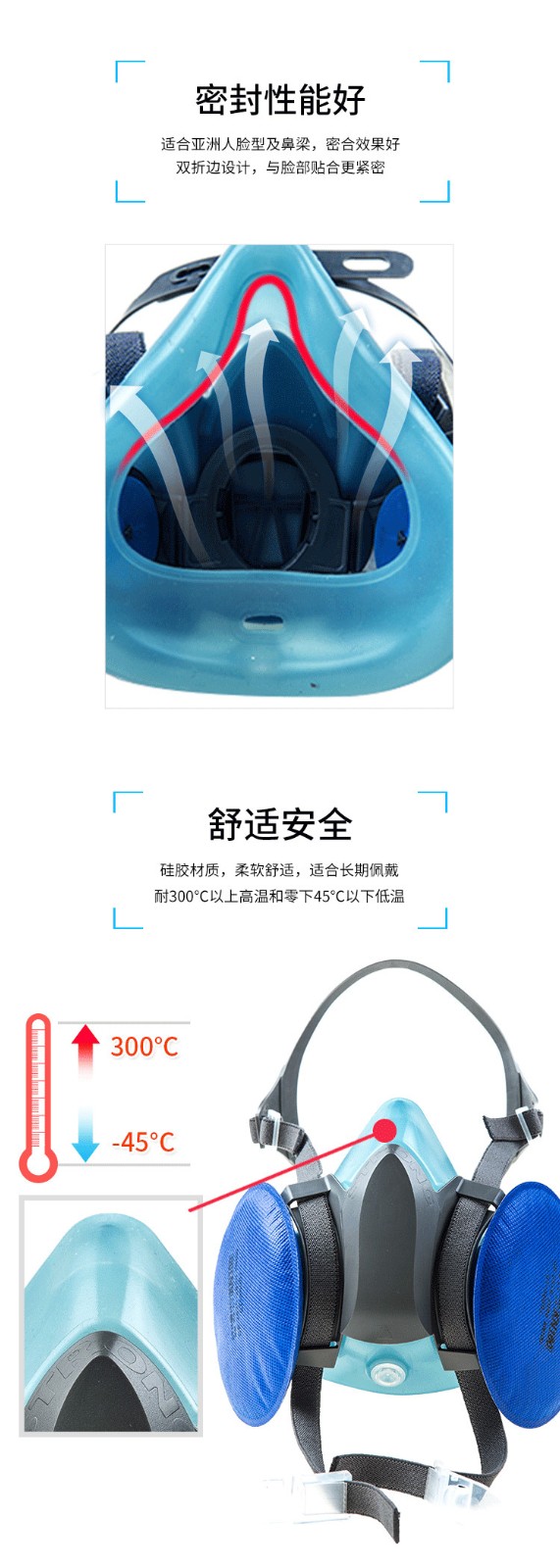 思創ST-M40-3A硅膠雙罐防塵面具圖3