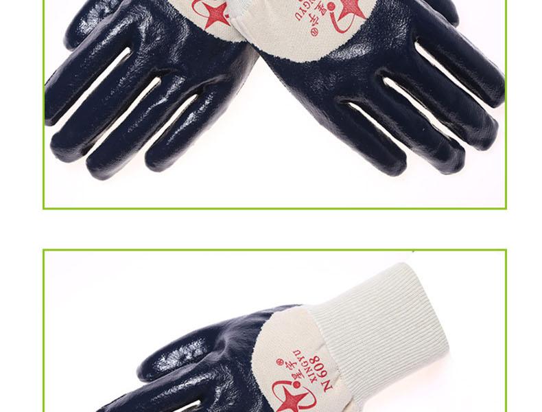 星宇N608羅口絨布丁腈半浸勞保手套圖片10