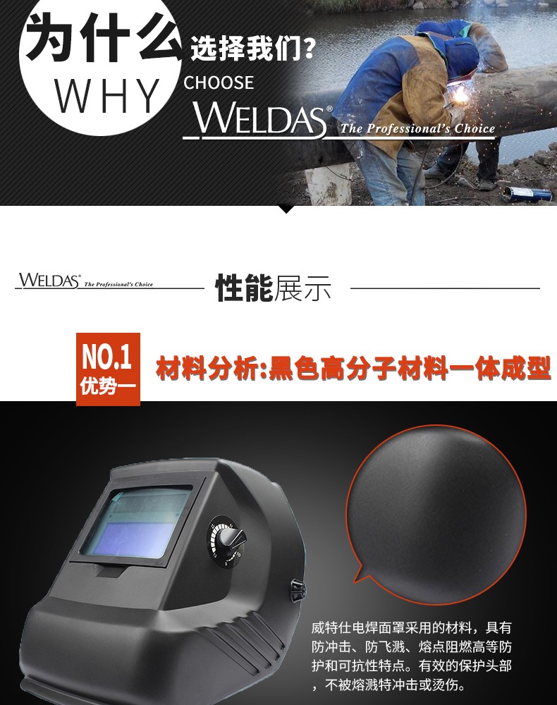 威特仕608.0001太陽能光控電焊面罩圖4