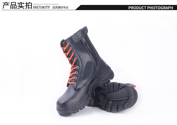 尊獅牛皮消防滅火安全靴圖片13