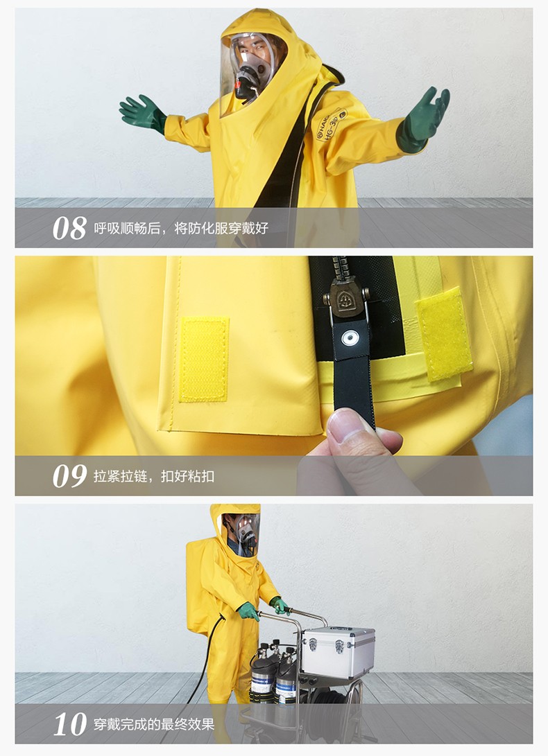 海固定制款！內置外接 內置插孔防化服圖片5