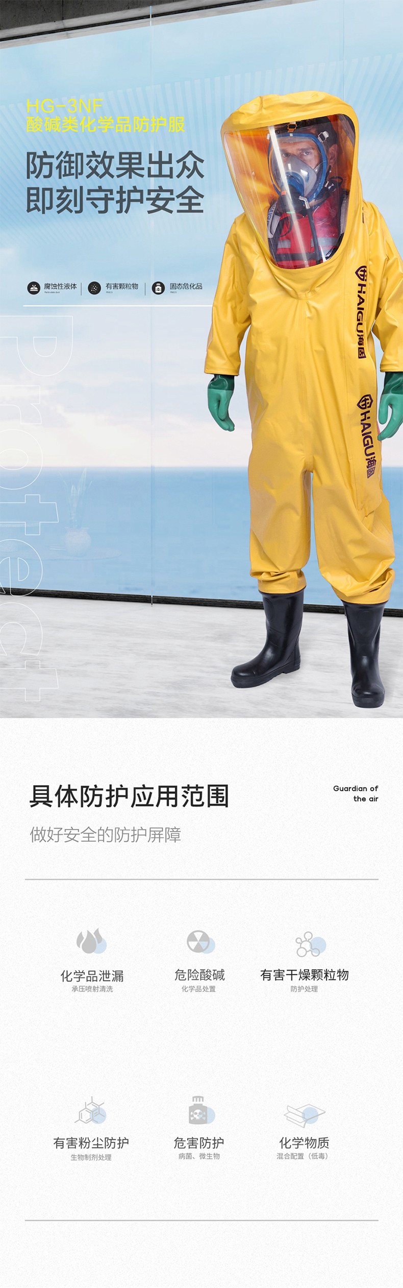 海固HG-3NF全封閉重型防化服 內置三級防化服 (不含空氣呼吸器)圖片1