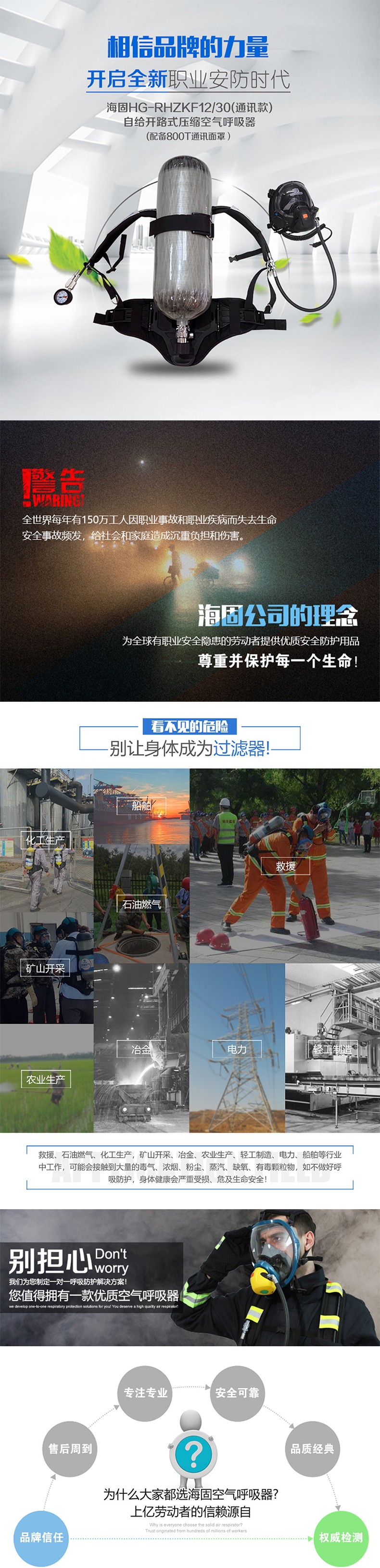 海固RHZKF12T/30 正壓式空氣呼吸器(裝配800T通訊面罩)圖片1