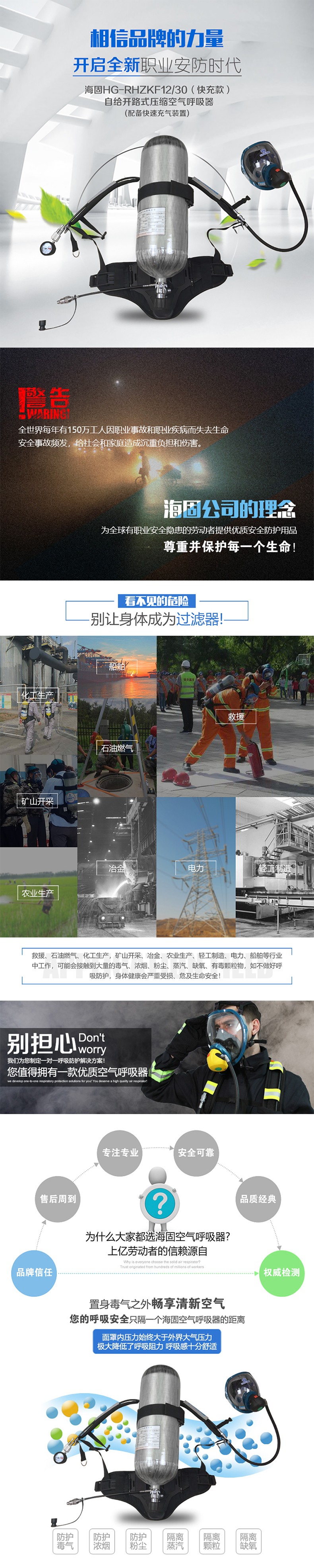 海固RHZKF12C/30(快充款) 正壓快充式空氣呼吸器 快速充氣 碳纖維呼吸器圖片1
