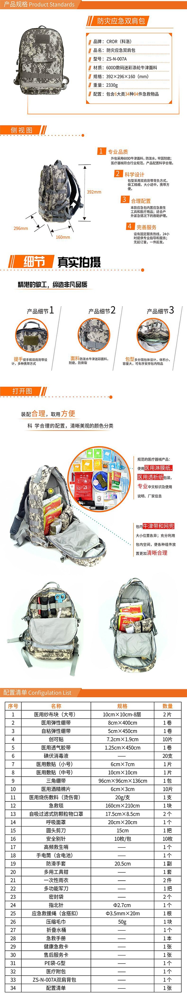 科洛ZS-N-007A防災應急雙肩包圖片