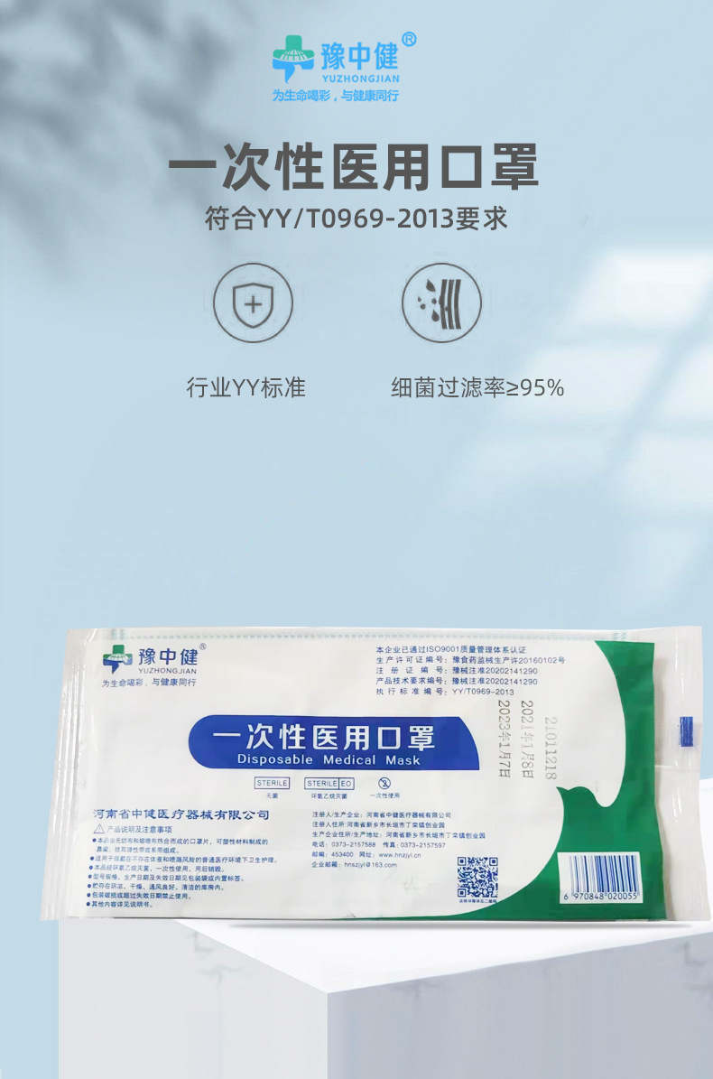 豫中健一次性醫用口罩圖片