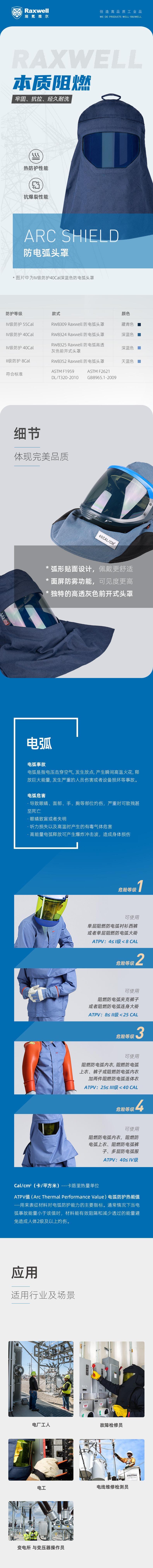 瑞氪維爾RW8325防電弧前開式頭罩圖片