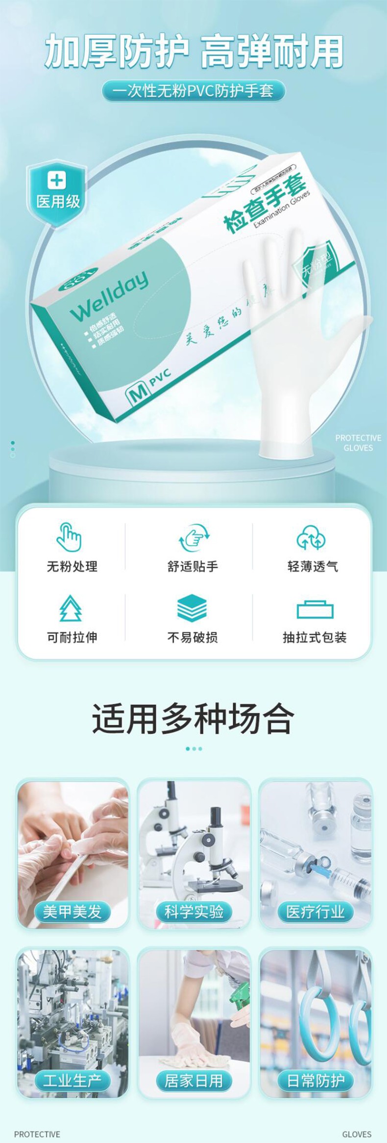 維德醫療20只一次性PVC醫用手套圖片1