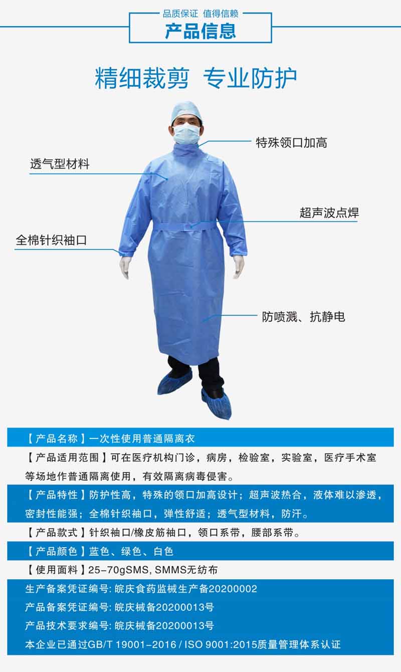邁德普斯一次性使用隔離衣圖片