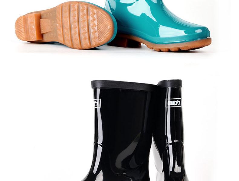 回力853女款牛筋底中筒雨靴圖片10