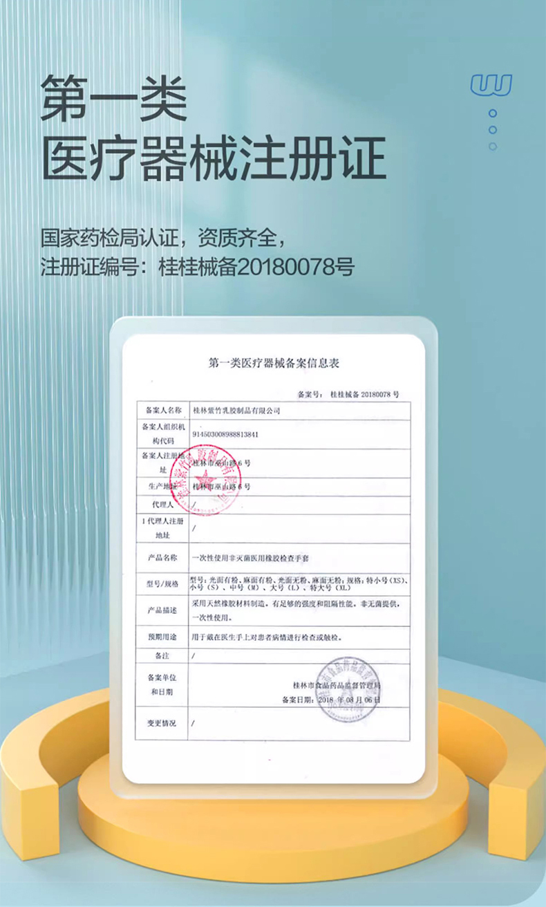 高邦604-010052一次性使用非滅菌醫用橡膠檢查手套中號M碼2