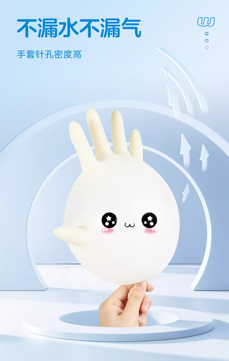 高邦604-010058無粉麻面一次性使用醫用橡膠檢查手套M碼6