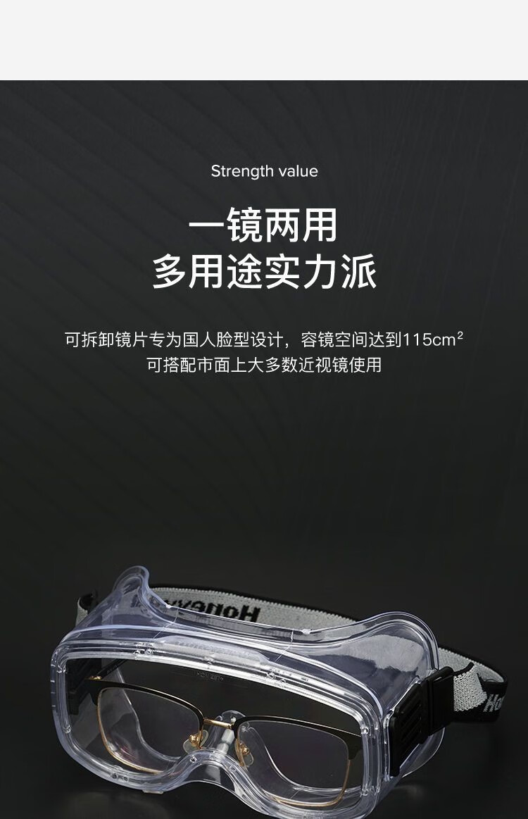 霍尼韋爾200600 LG200A透明耐刮擦護目鏡鏡片圖片3