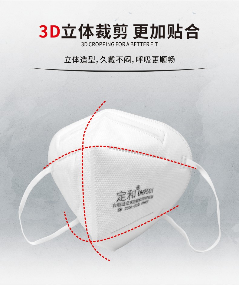 定和DH9501折疊耳帶式KN95防塵口罩3