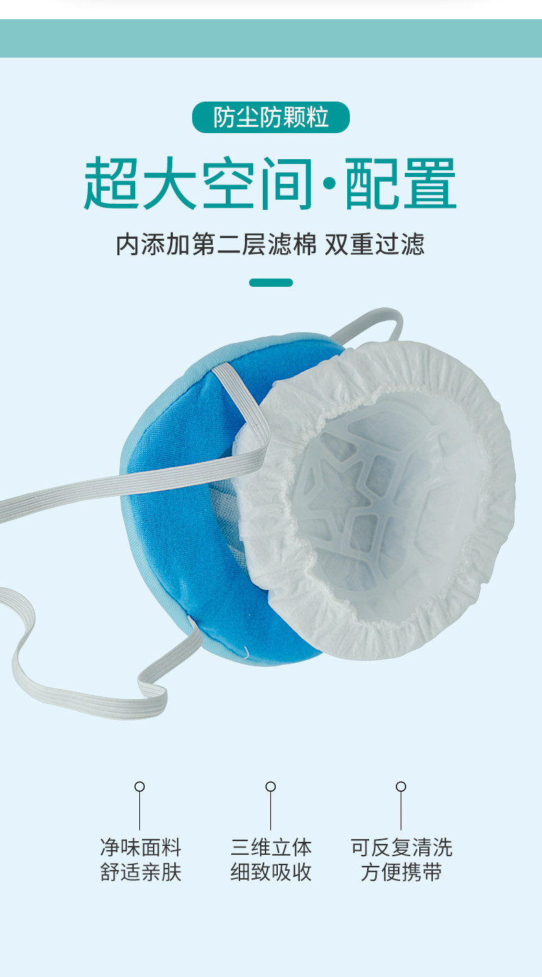 藍星SC-006頭戴式KN90全棉防塵口罩4