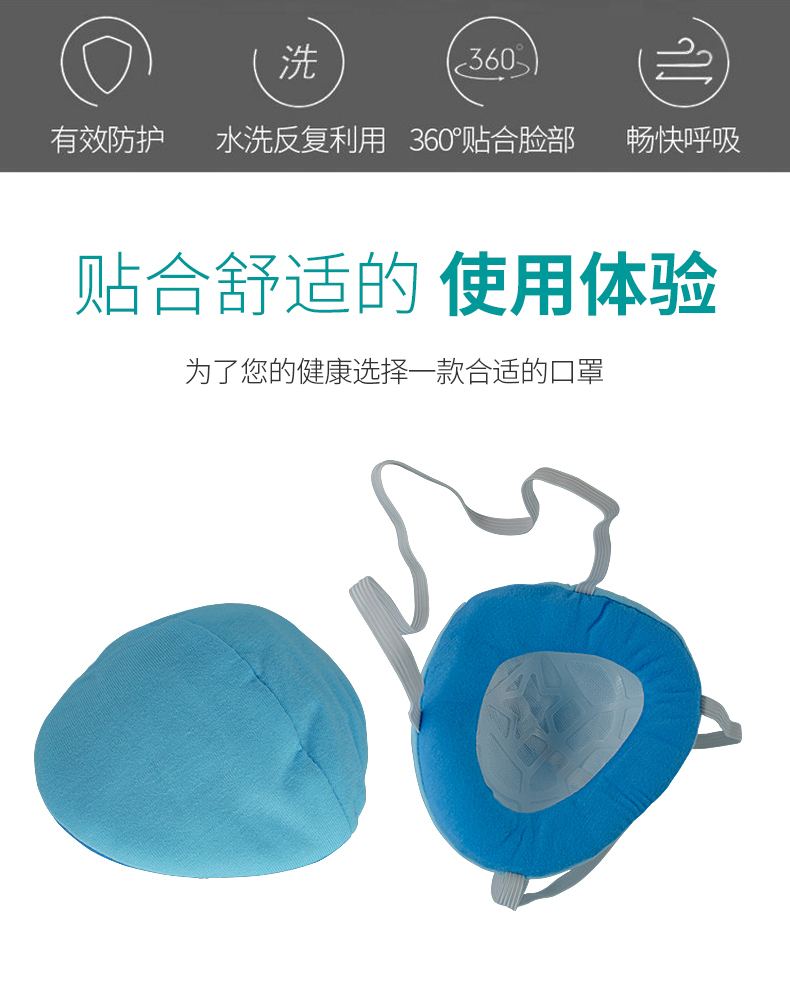 藍星SC-009(IP)頭戴式KN95活性碳全棉防塵口罩2