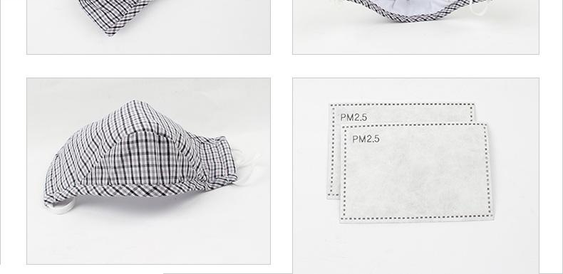 藍星灰格耳戴式成人棉布口罩3