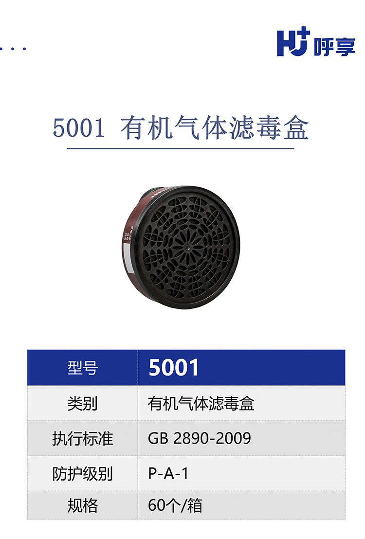 1呼享5001防有機蒸氣濾毒盒