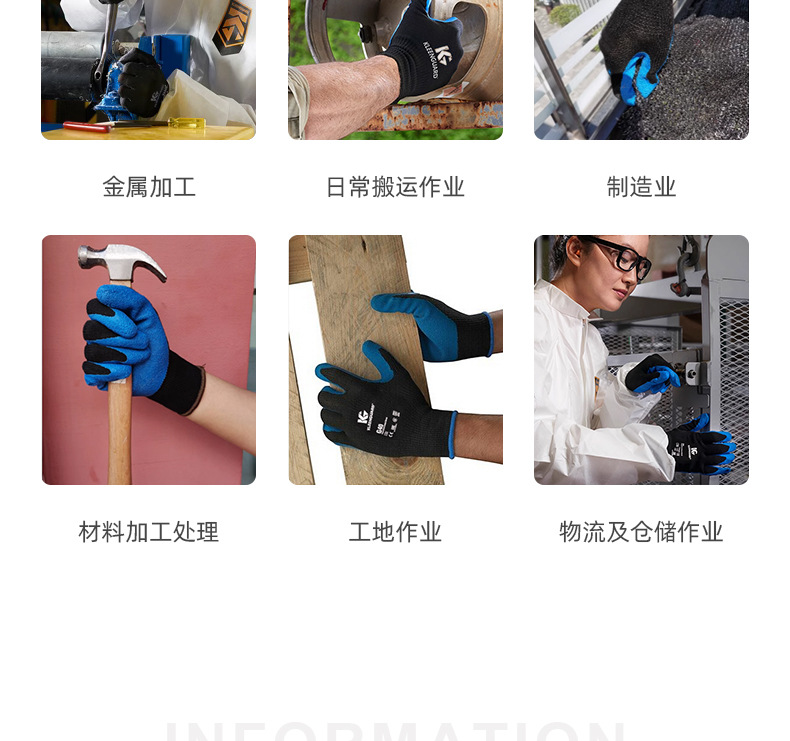 金佰利40227B G40發泡丁腈涂層勞保手套L圖片3