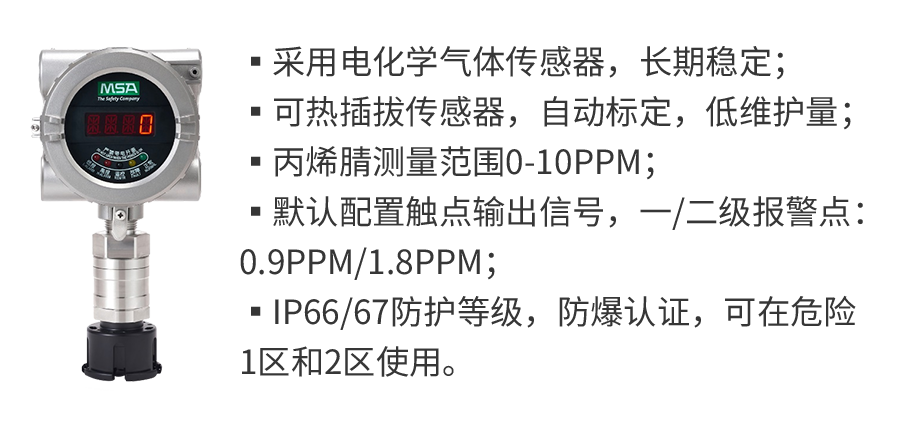 梅思安DF-8500 SIL丙烯腈氣體探測器新品上市5