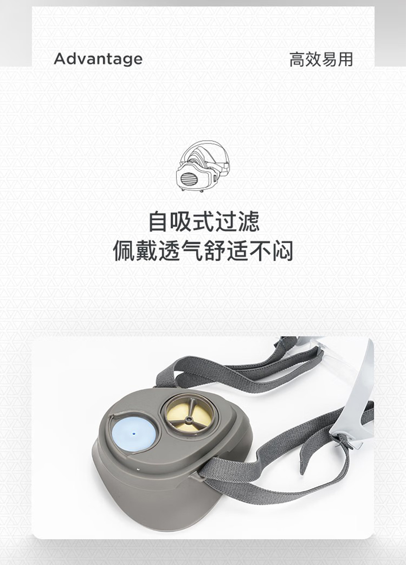定和DH20122橡膠半面罩防毒面具-2