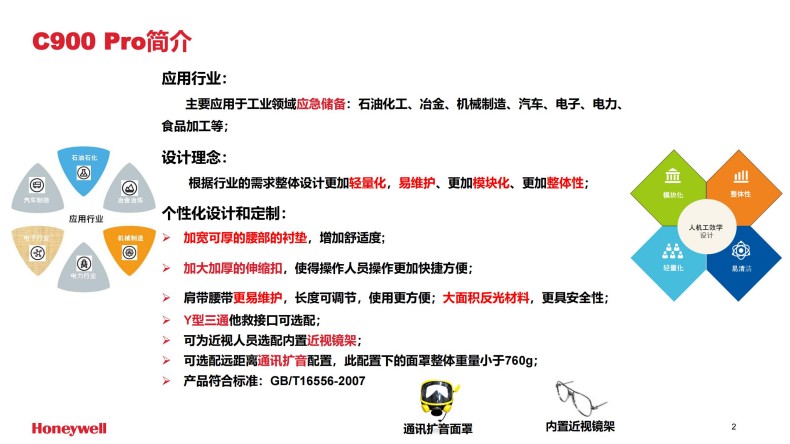 Honeywell霍尼韋爾SCBA105KP C900 Pro基本款工業(yè)用空氣呼吸器6.8L氣瓶