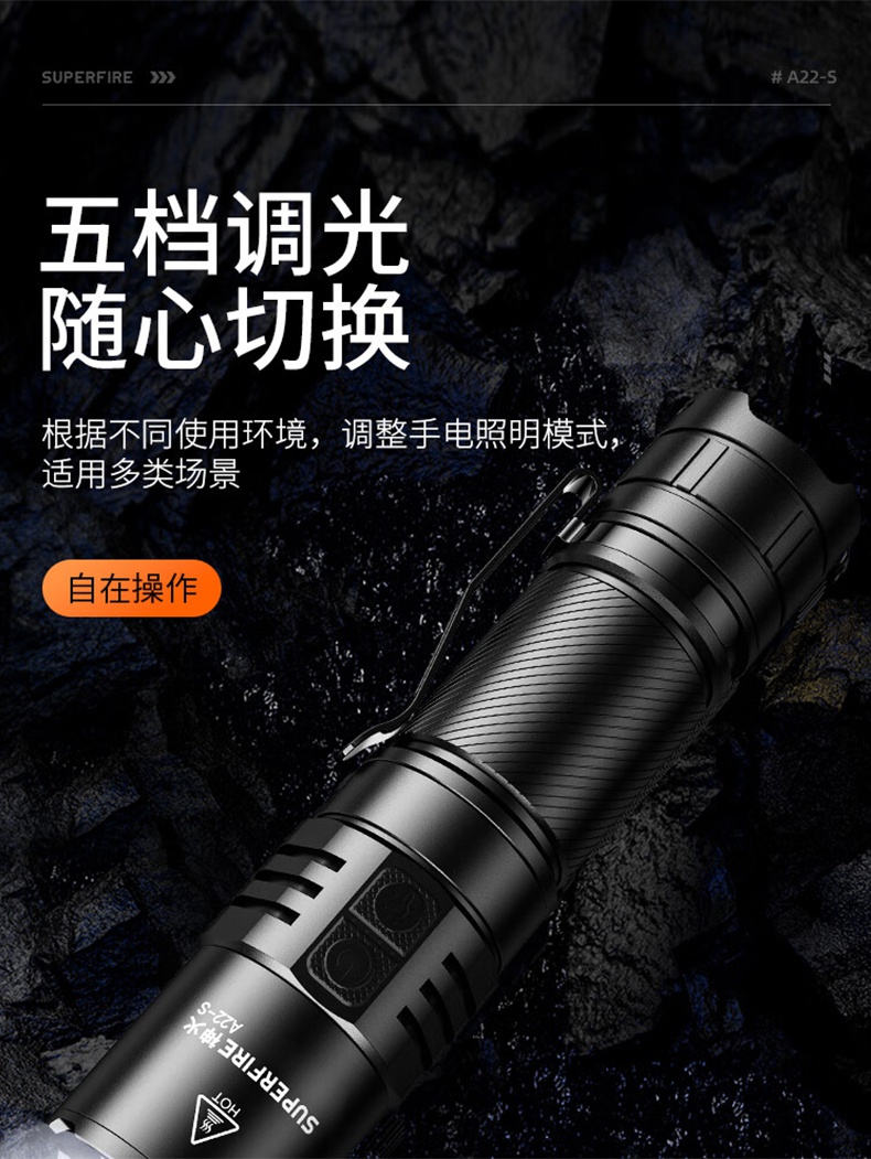 神火A22-S高亮度續航持久變焦手電筒6.jpg