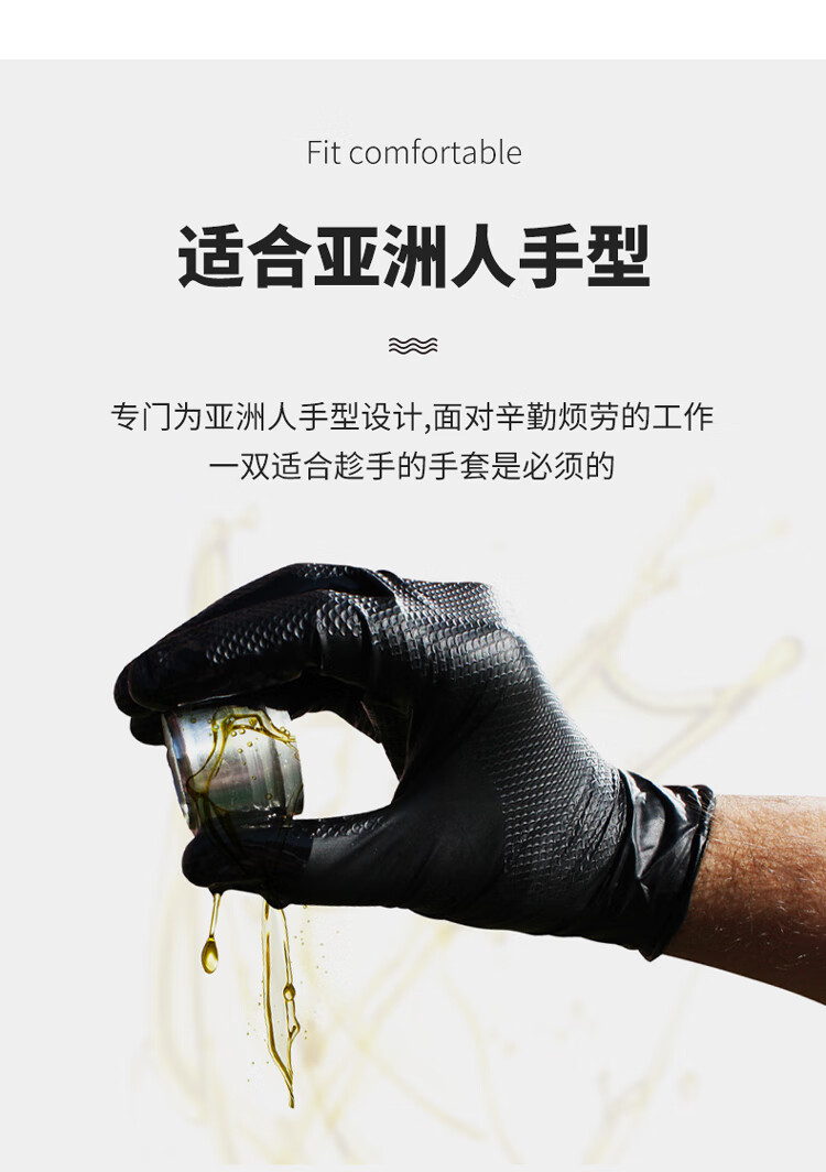 PIP 67-246 Grippaz靈巧型魚(yú)鱗紋限次性丁腈手套5