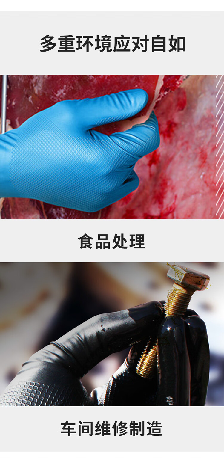 PIP 67-246 Grippaz靈巧型魚(yú)鱗紋限次性丁腈手套7