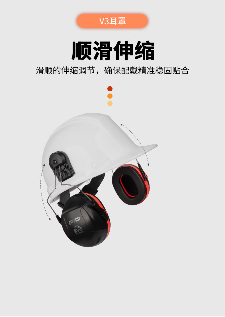 PIP 263-V3CM高強度塑膠頭盔插槽式防噪音耳罩3