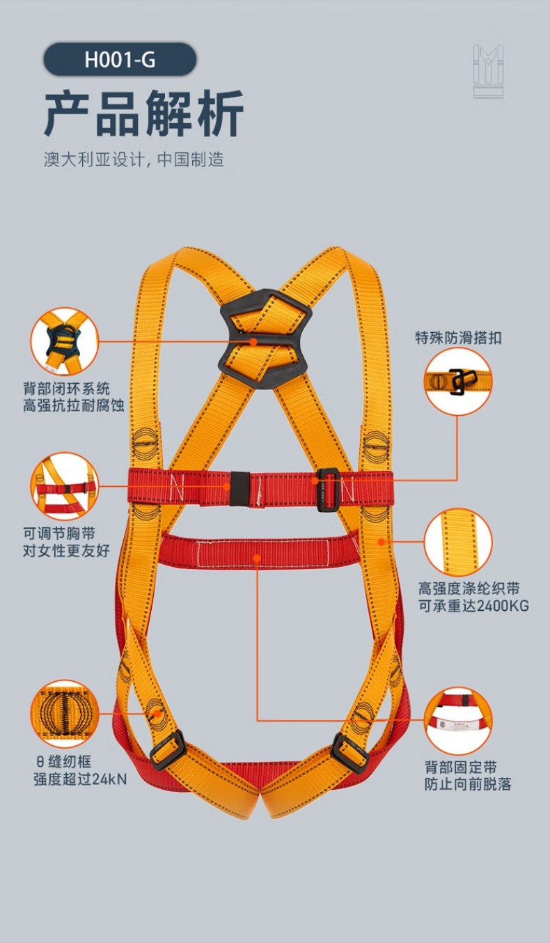 PIP H001-G經濟款單掛點全身式安全帶3